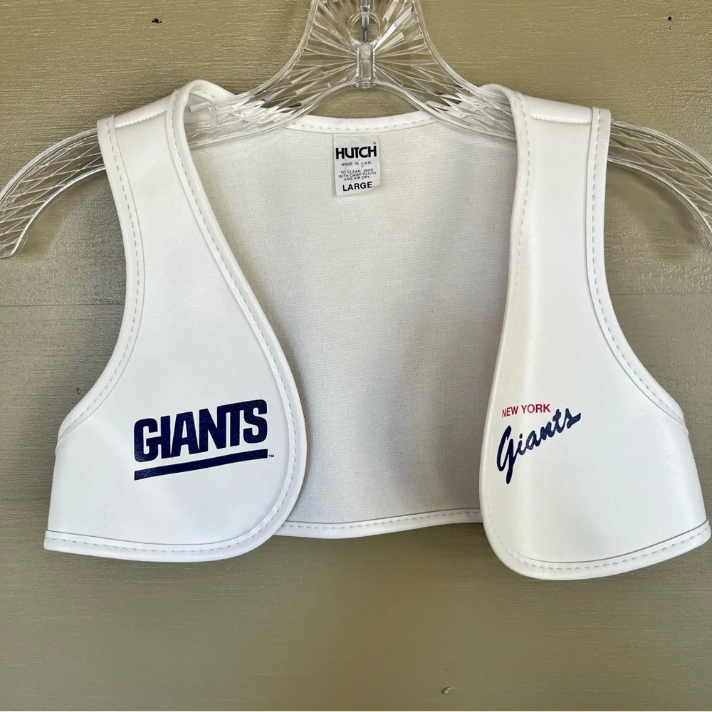 NY Giants Cropped Faux Leather Vest Leotard Baby Halloween Costume